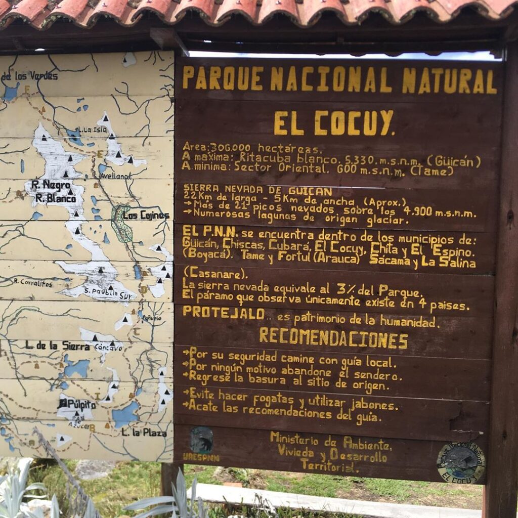 Entrada a Parque Nacional Natural El Cocuy-Boyacá