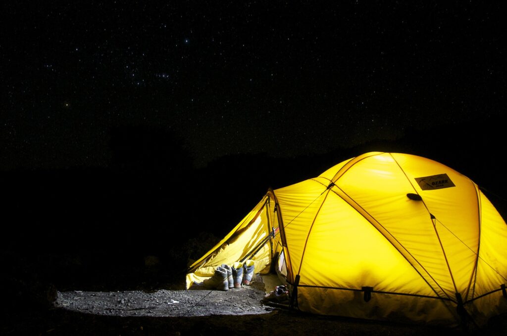 Tent camp night