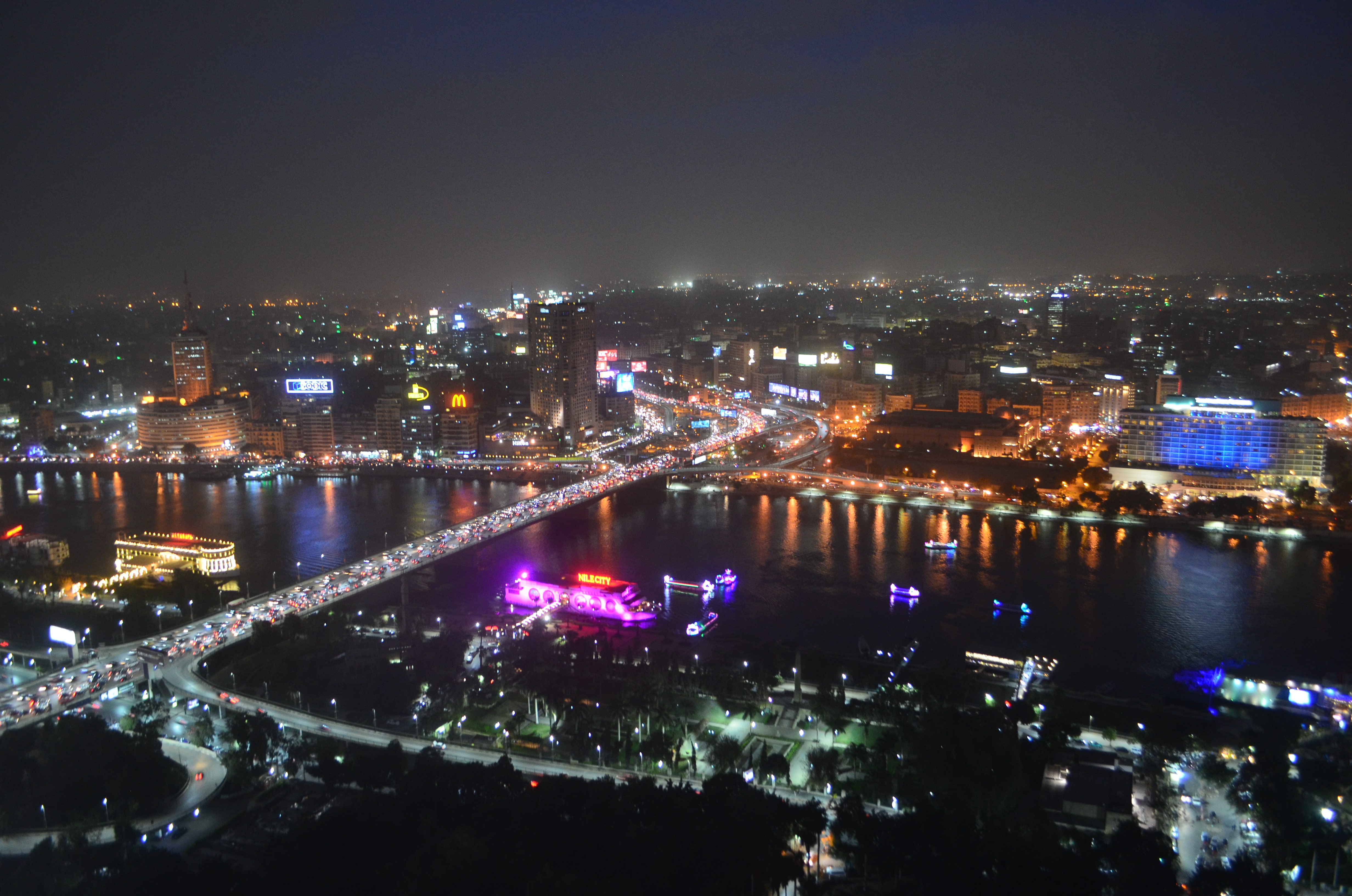 Vista del Río Nilo desde la torre del Cairo