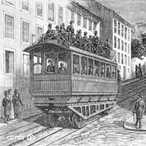 Imagen antigua de los funiculares de Lisboa de finales del siglo XIX