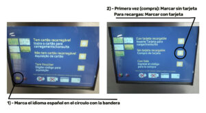 Instrucciones de uso de la maquina de tarjetas pasos 1 y 2